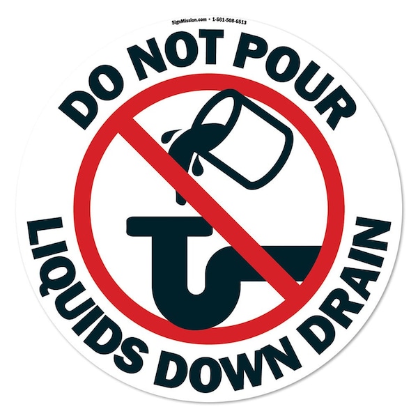 Do Not Pour 16in Non-Slip Floor Marker, 12PK, 16 in L, 16 in H, FD-2-C-16-12PK-99949